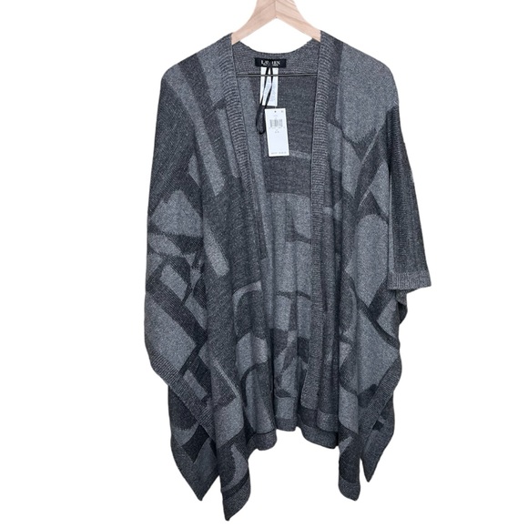 LAUREN RALPH LAURE Abstract Wool-blend Logo Sweater Cape - Picture 4 of 8